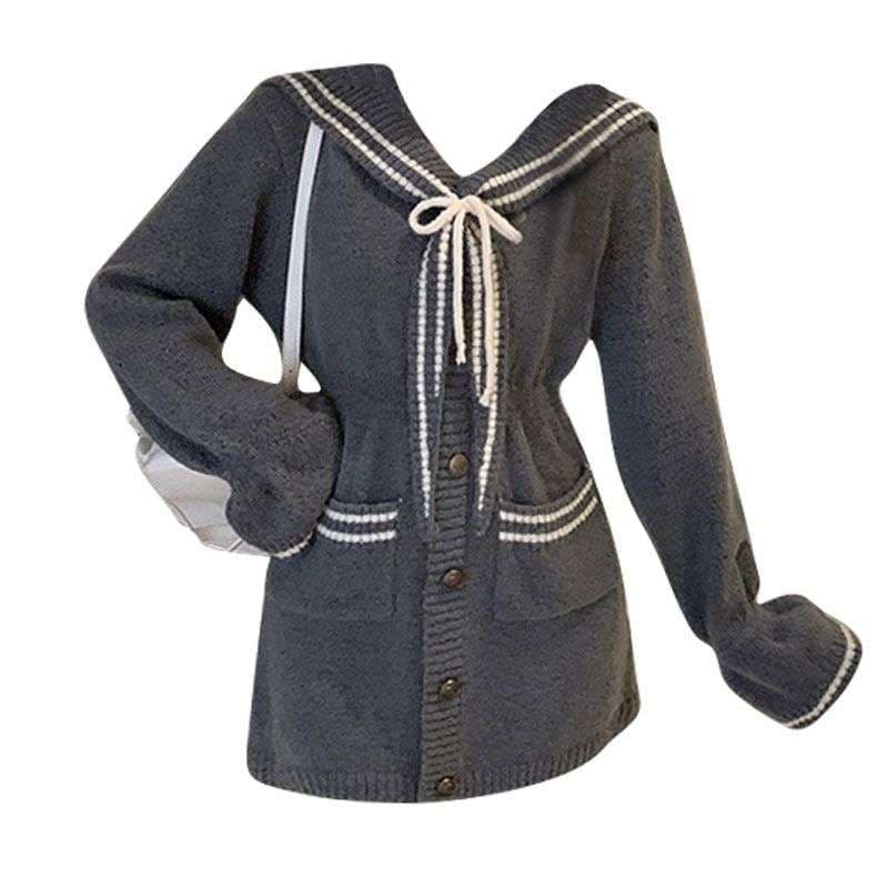 セーラー服 セーラー襟付きニットカーディガン