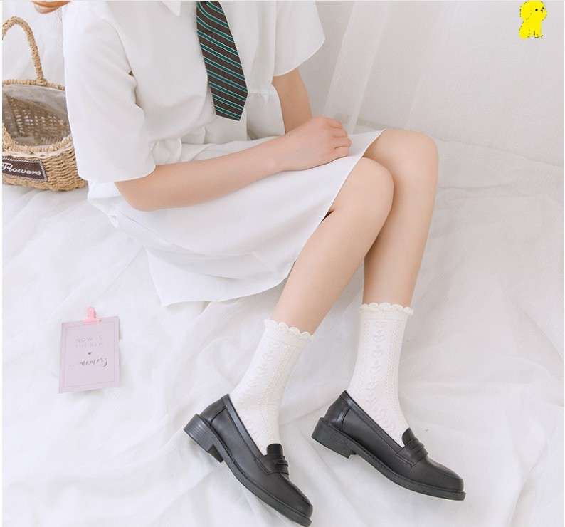 セーラー服 レース飾りフリルソックス