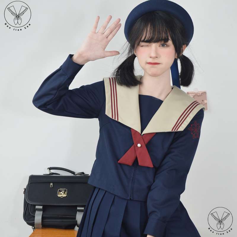 セーラー服 レトロ風味 長袖ワンピース