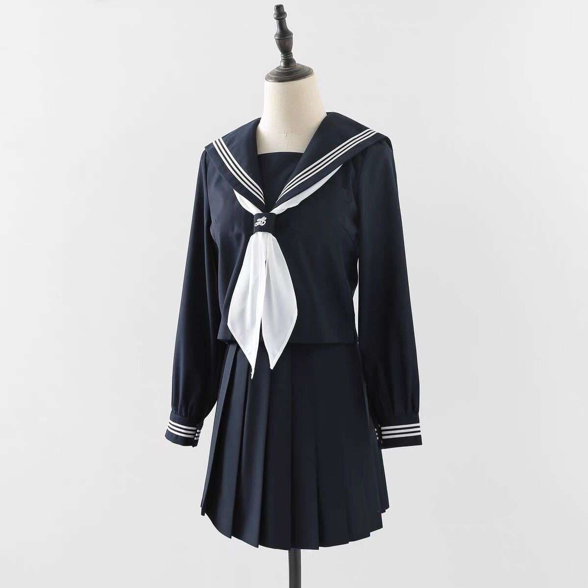 セーラー服 クラシック長袖 ネイビー