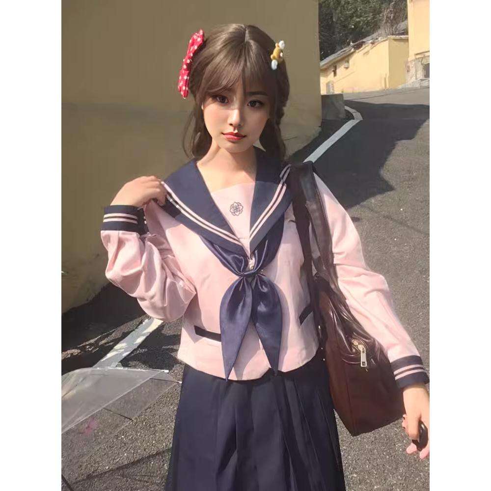 セーラー服 桜色セーラーカラー学生服セット