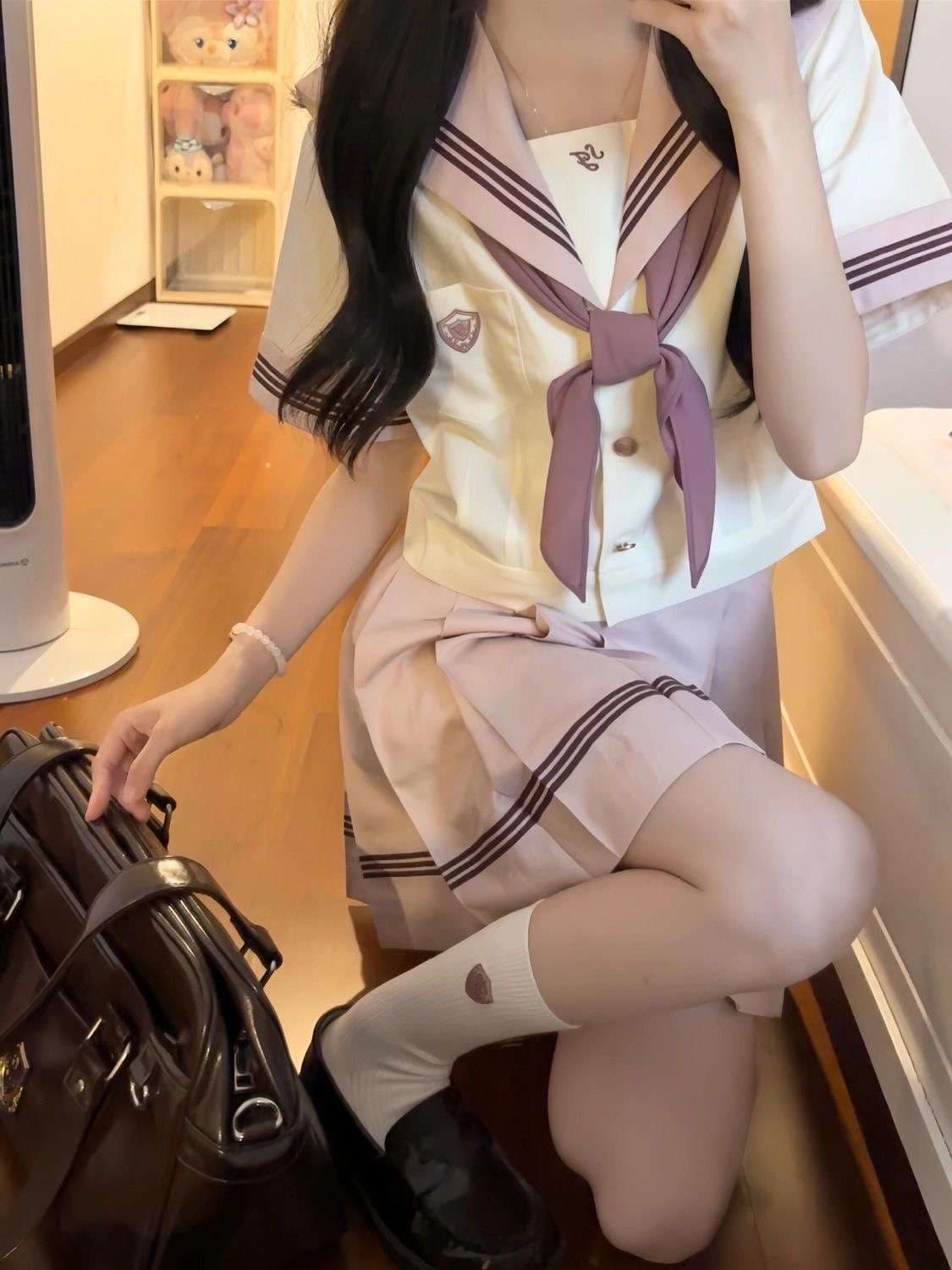 セーラー服 優雅なピンクアクセント 制服セット