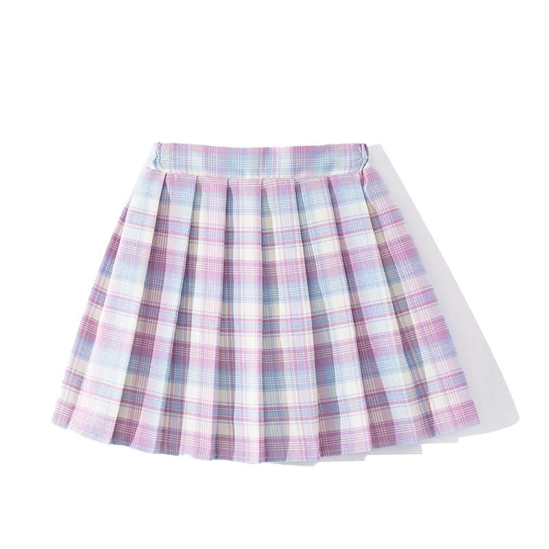 セーラー服 パステルチェック柄プリーツスカート制服セット