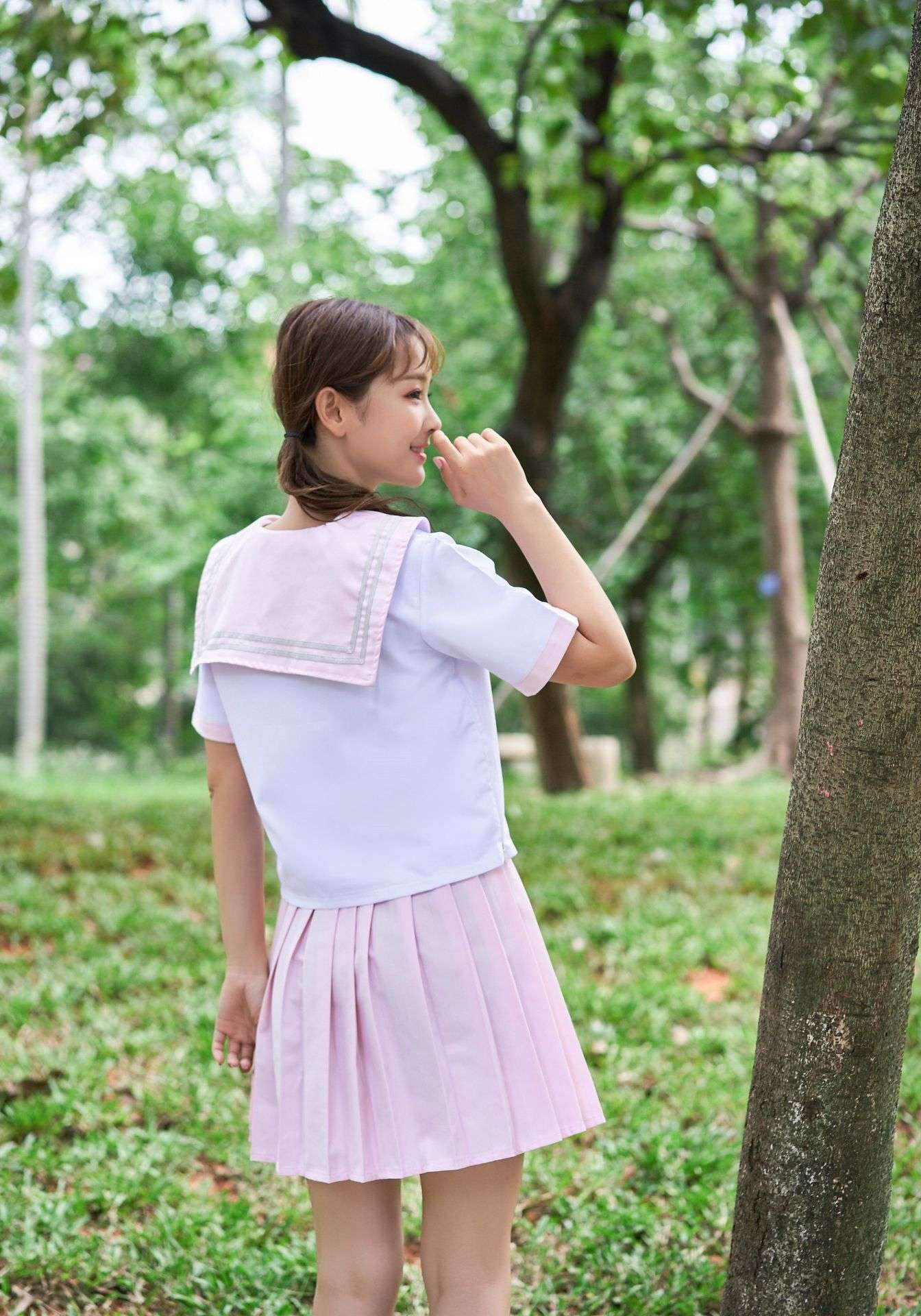 セーラー服 可愛い桜色 スクールコーデセット