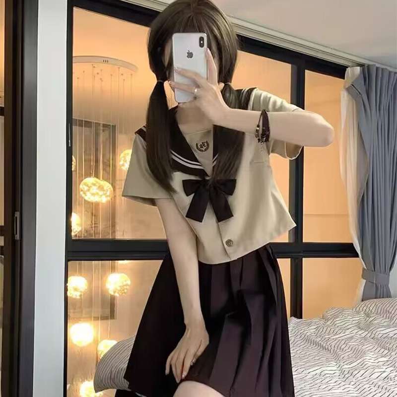 セーラー服 長袖リボン付き 上下セット