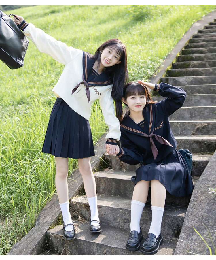 セーラー服 レトロ風セーラーカラー ニットカーディガン