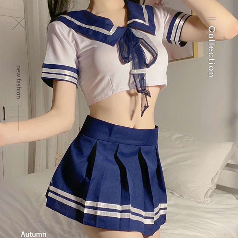 セーラー服 セーラー風制服 紺×白 ツーピースセット