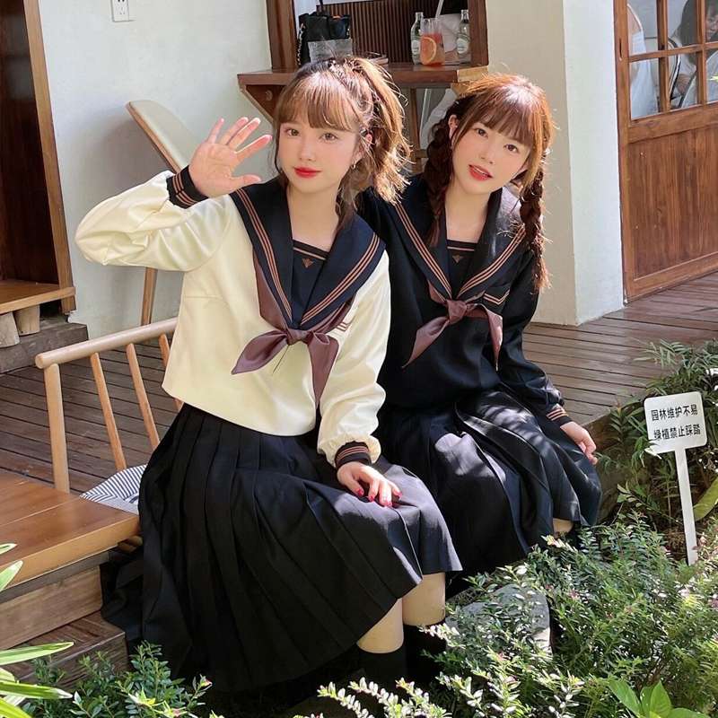 セーラー服 レトロ風セーラーカラー ニットカーディガン