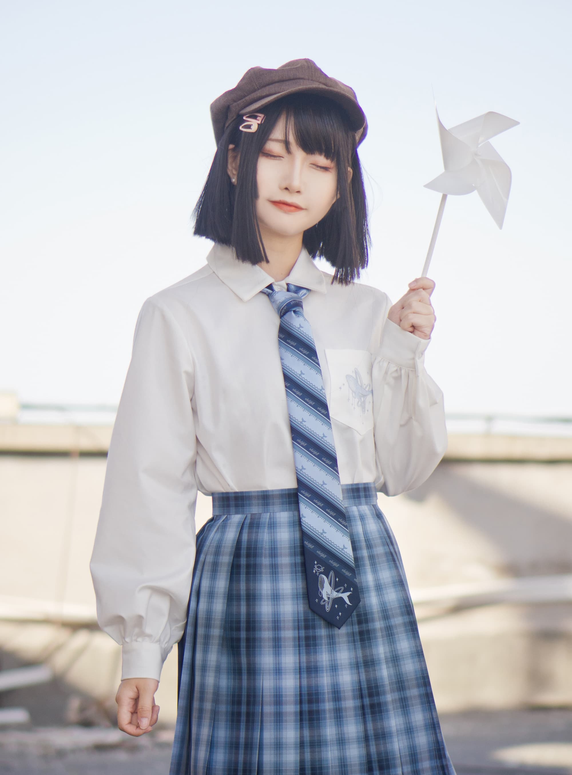 セーラー服 清楚系学園風セーラー襟長袖ブラウス