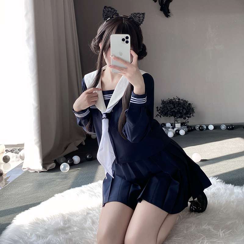 セーラー服 キュートな猫耳付き コスプレ衣装