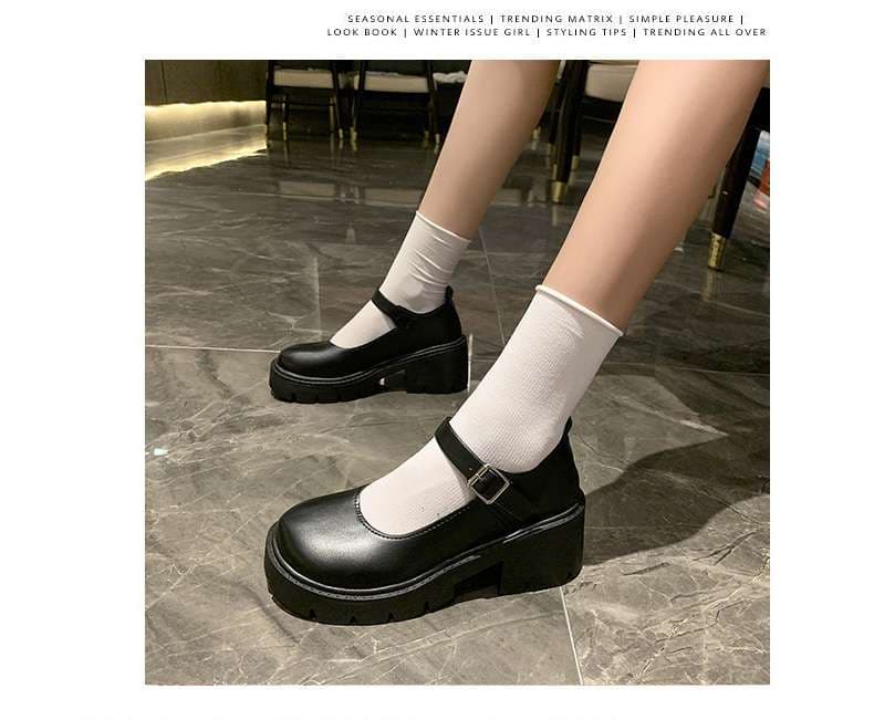 セーラー服 メリージェーンチャンキーソールシューズ