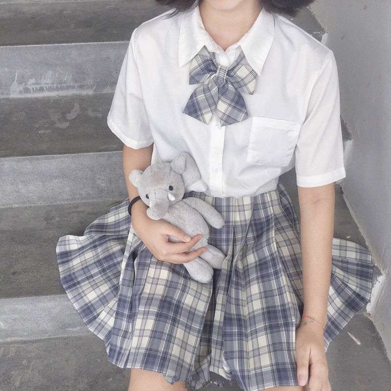 セーラー服 甘めガーリー制服風プリーツスカートセット