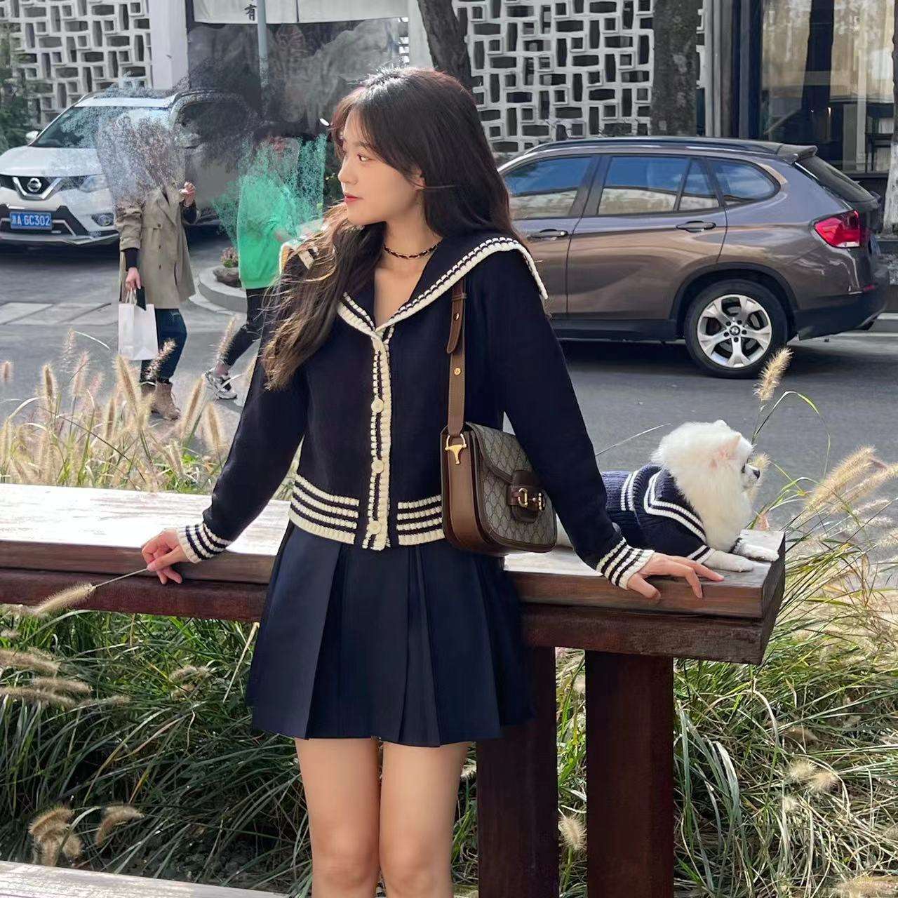 セーラー服 ネイビーセーラー風カーディガン
