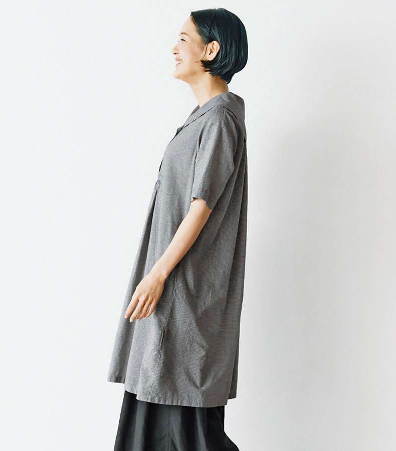 セーラー服 ゆったりセーラー襟リネンワンピース