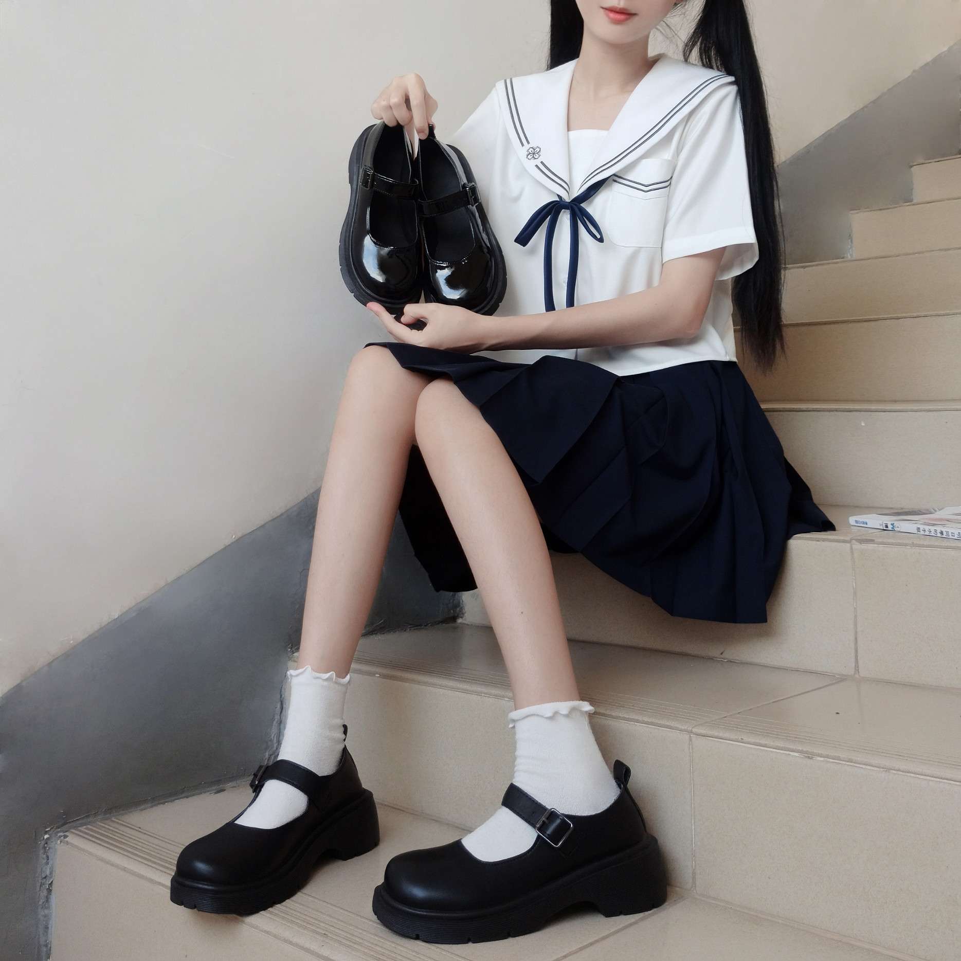 セーラー服 クラシックメリージェーンシューズ セーラールック
