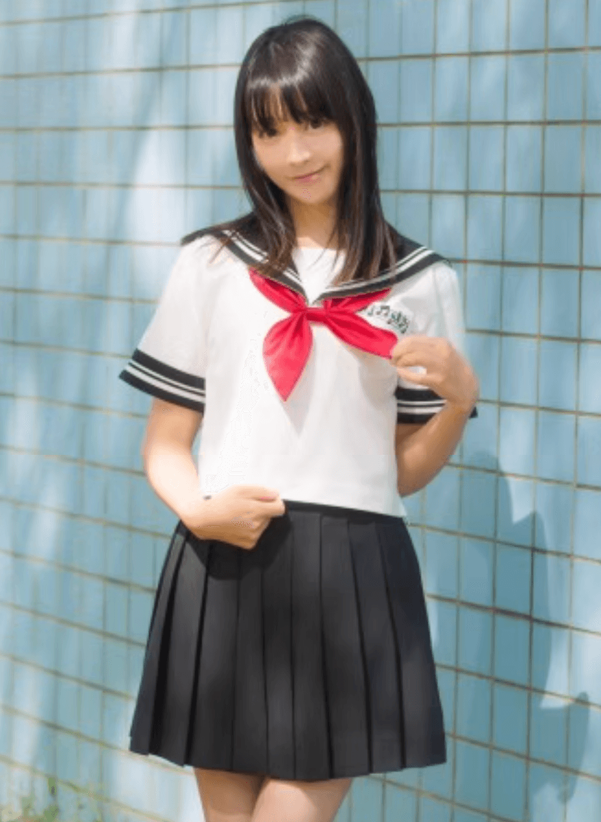 セーラー服 クラシック黒プリーツスカート 風
