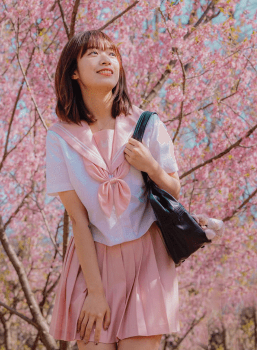 セーラー服 桜舞うセーラーカラー 春色ブラウス