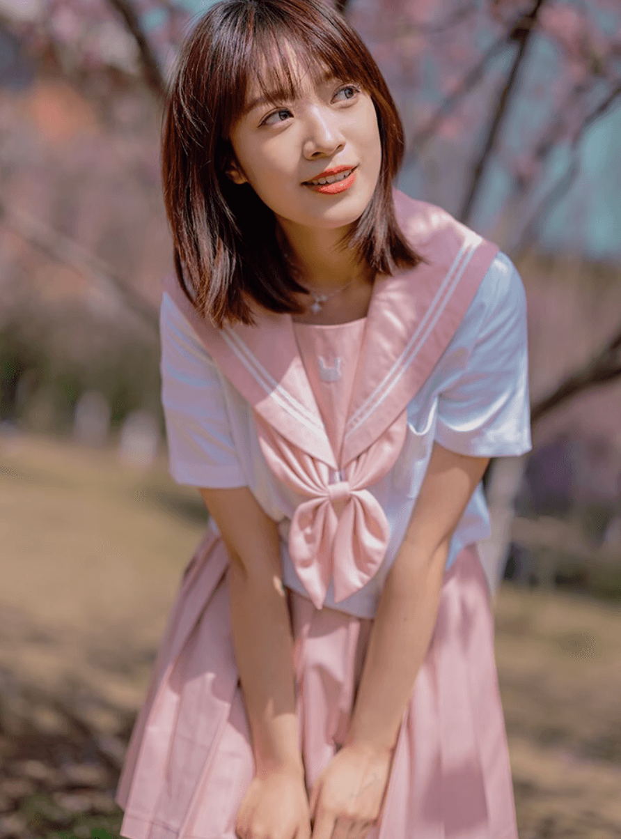 セーラー服 桜舞うセーラーカラー 春色ブラウス