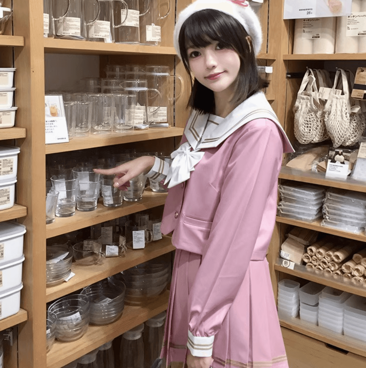セーラー服 ふんわり可愛いピンク セット