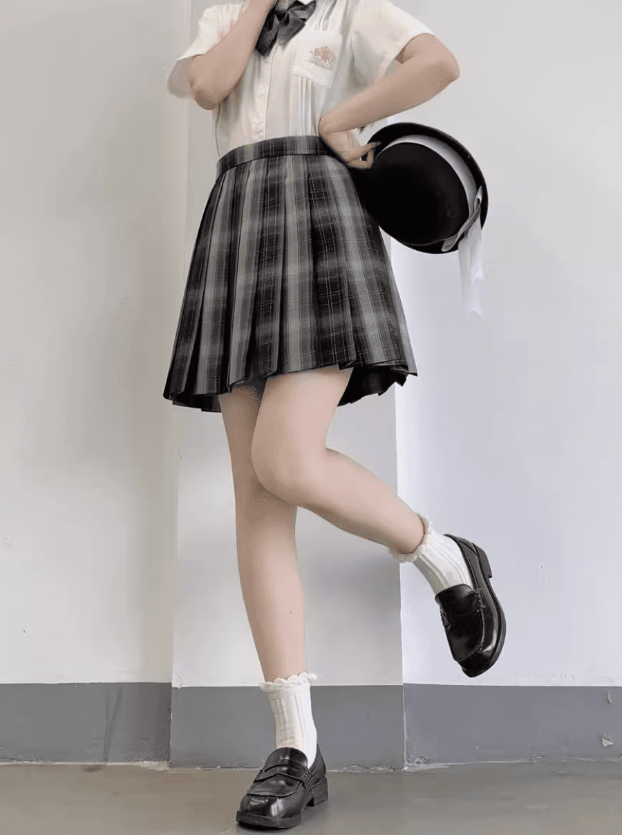 セーラー服 クラシックチェック柄プリーツスカート制服セット