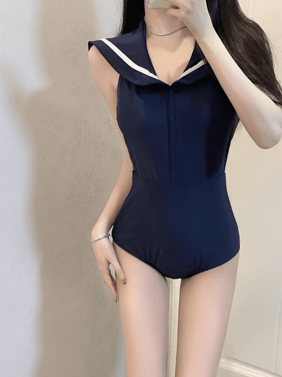 セーラー服 ネイビーブルー 水着ドレス