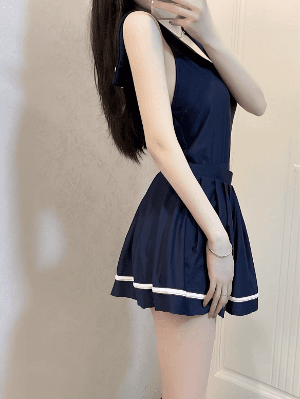 セーラー服 ネイビーブルー 水着ドレス