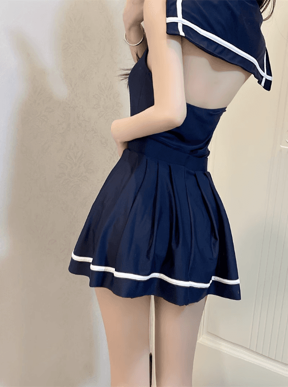 セーラー服 ネイビーブルー 水着ドレス