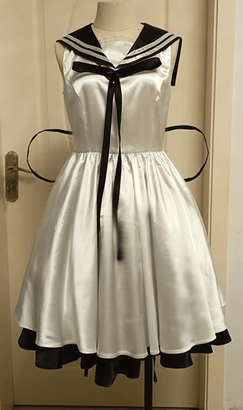 セーラー服 アニメ風セーラーカラー 白黒ツートンワンピース