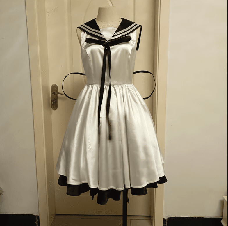 セーラー服 アニメ風セーラーカラー 白黒ツートンワンピース