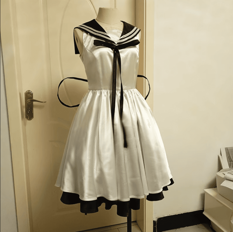 セーラー服 アニメ風セーラーカラー 白黒ツートンワンピース
