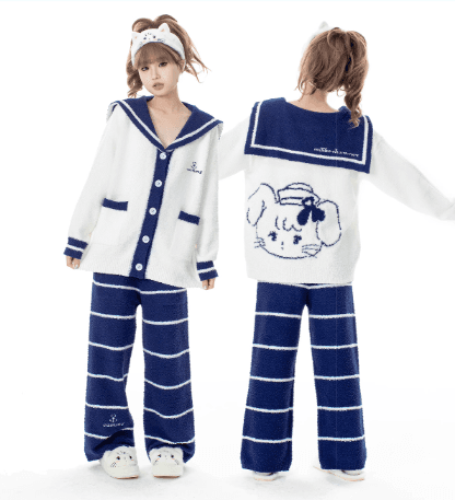 セーラー服 ふわもこセーラーカーディガン&パンツセット