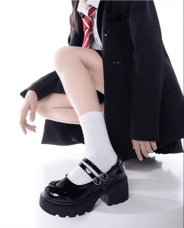 セーラー服 レトロモダン ダブルストラップシューズ