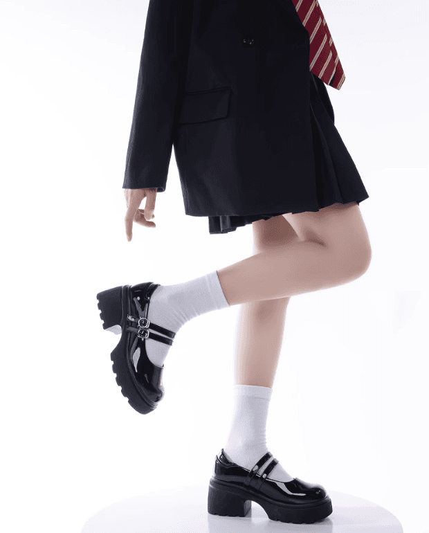 セーラー服 レトロモダン ダブルストラップシューズ