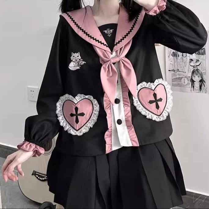 セーラー服 猫耳ゴシックロリータ ワンピース