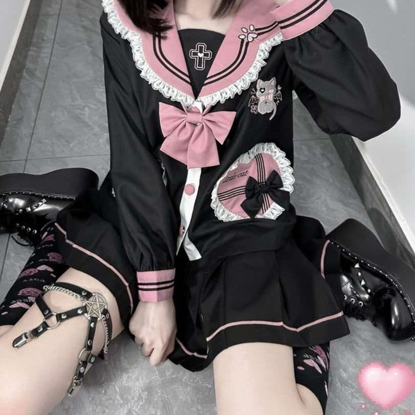 セーラー服 ゴスロリ風 セット