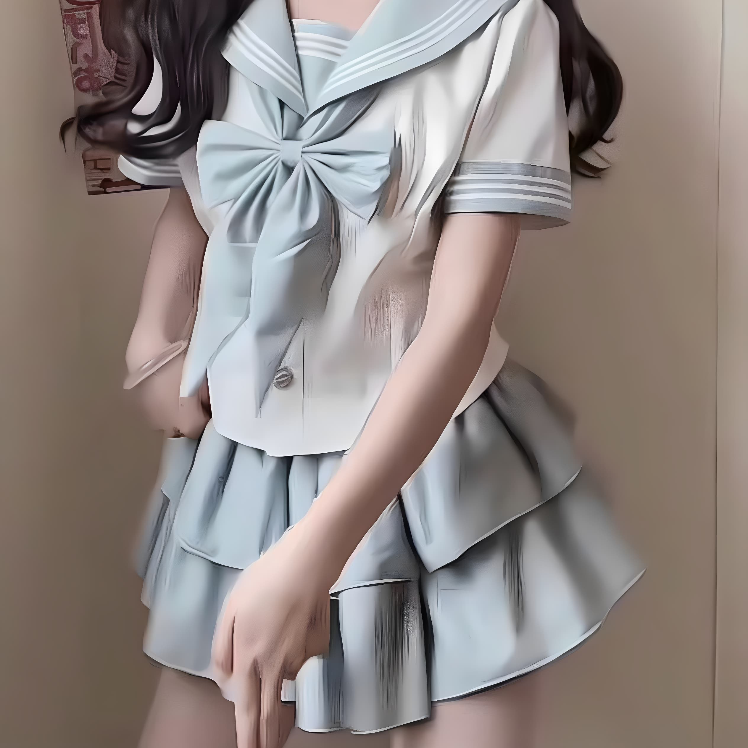 セーラー服 ふんわり三段フリル