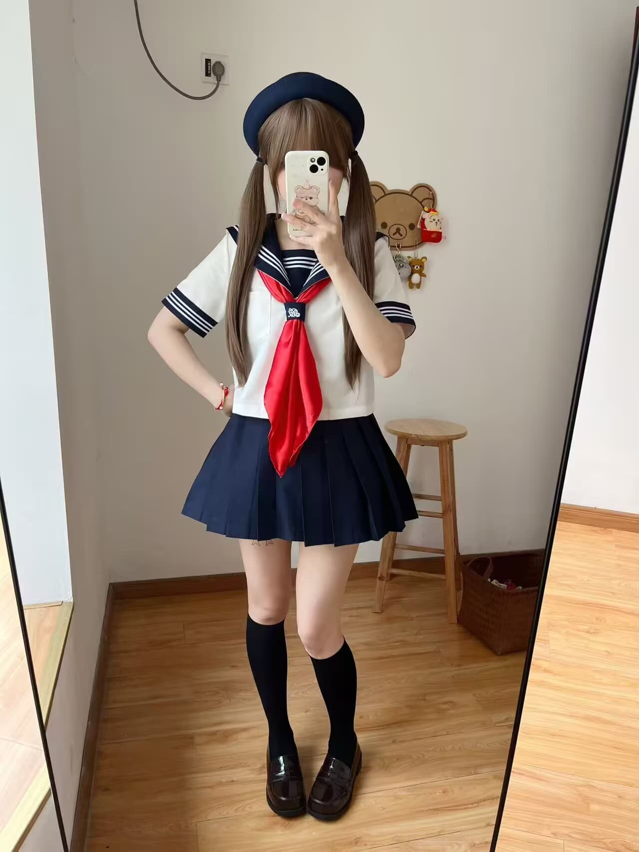 セーラー服 ベレー帽付き正統派