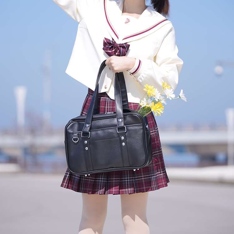 セーラー服 学生風ショルダーバッグ クラシック風レザー調