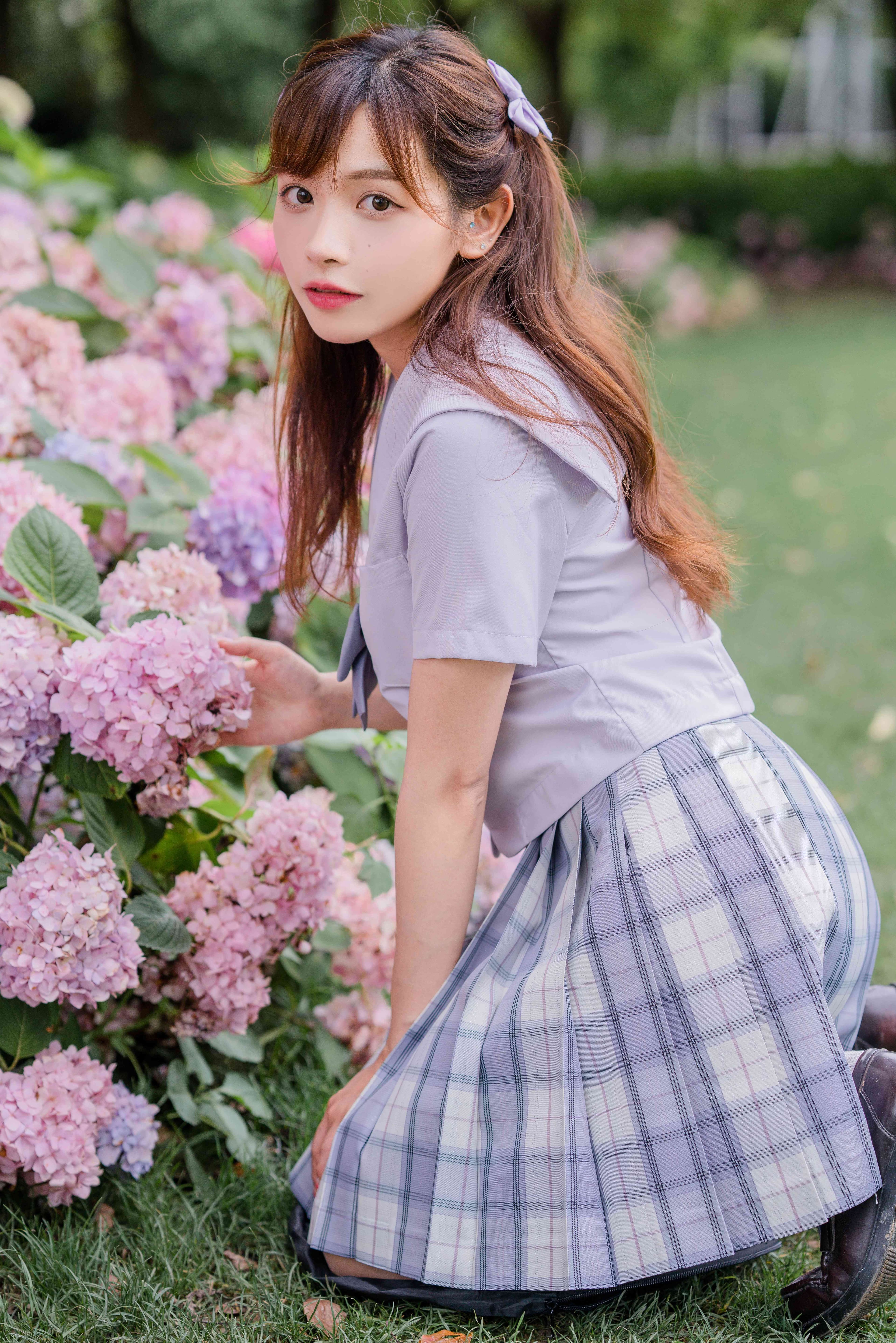 セーラー服 リボン飾り付き清楚セーラーブラウス