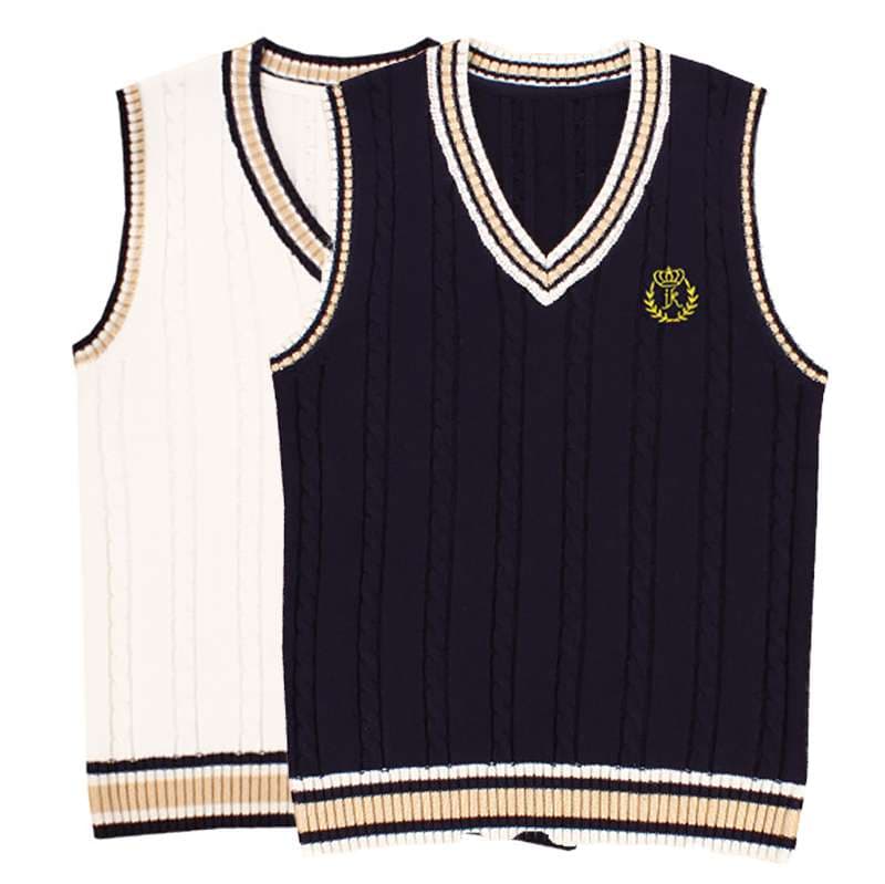 セーラー服 学園風Vネック ニットベスト