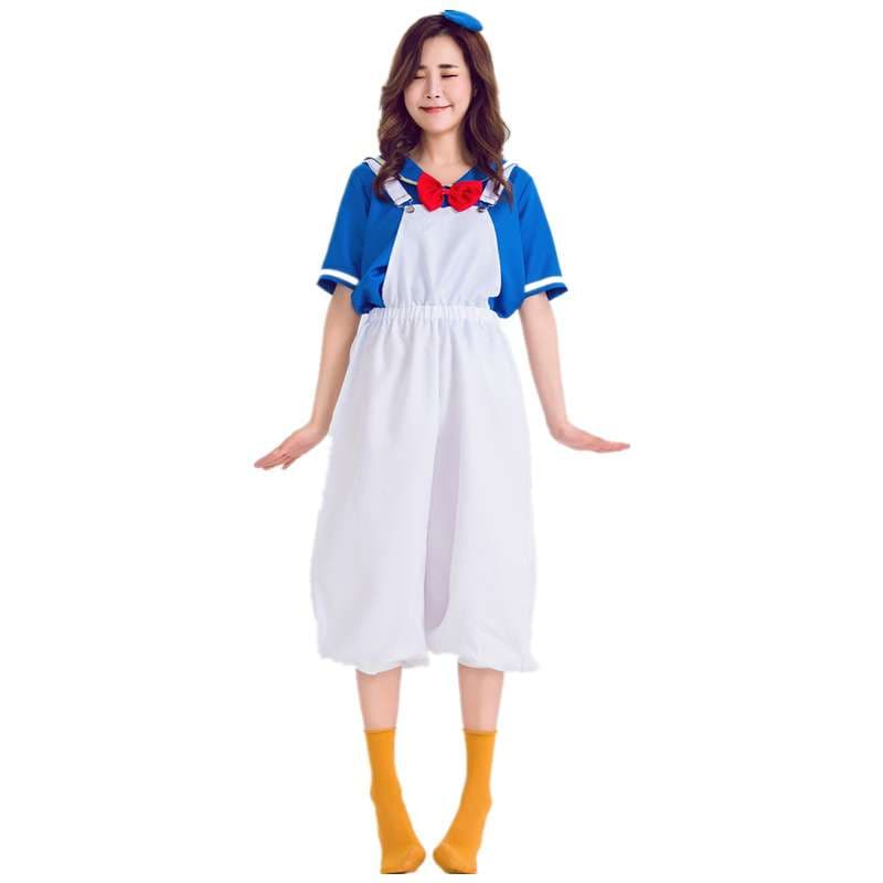 セーラー服 ディズニー風セーラーカラー オーバーオール風ワンピース