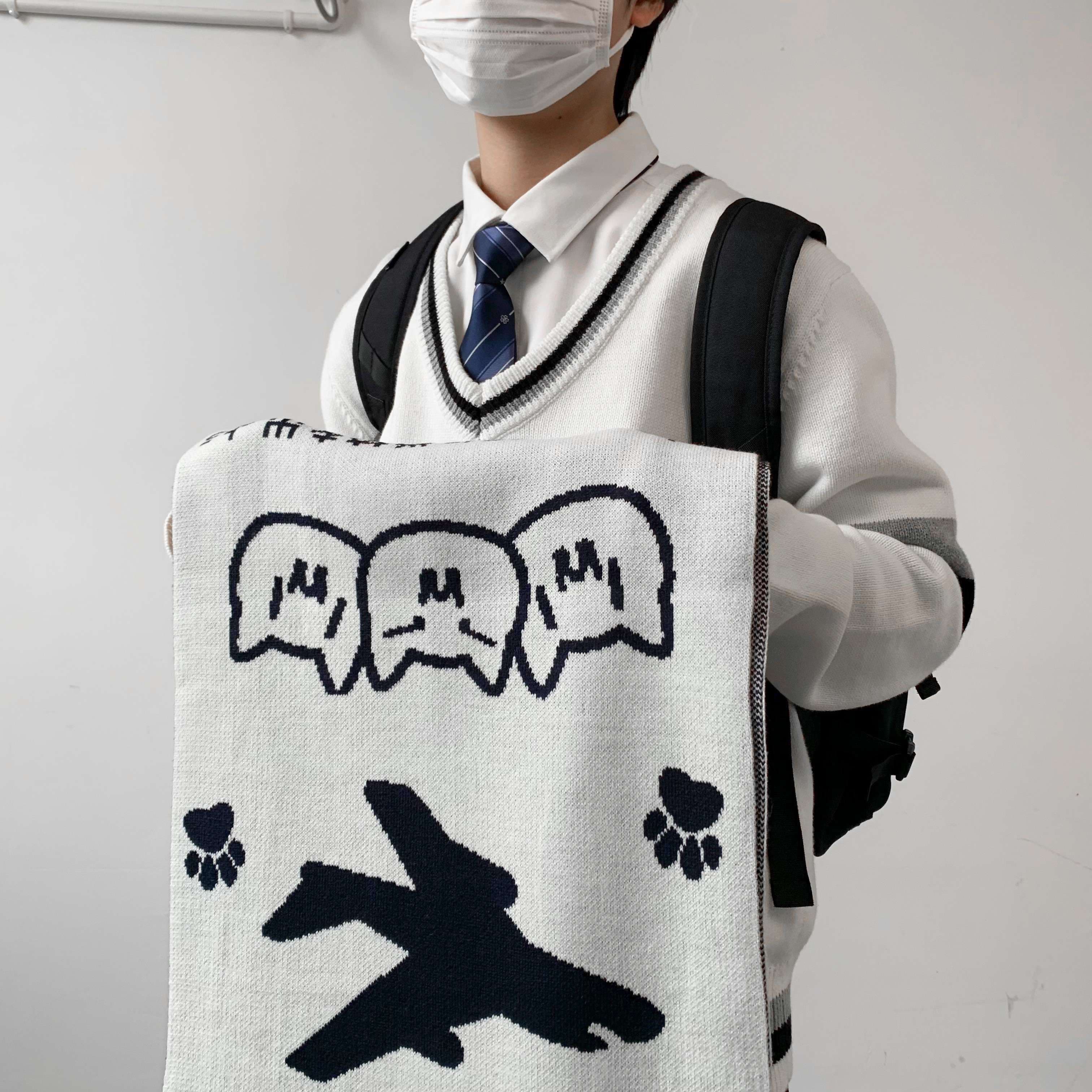 セーラー服 ゆるかわアニマル柄セーラー風マフラー