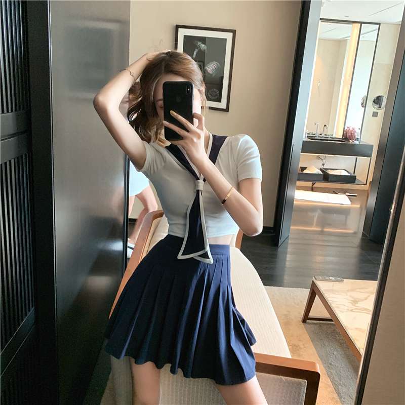セーラー服 清楚系セーラー風ミニスカートセット