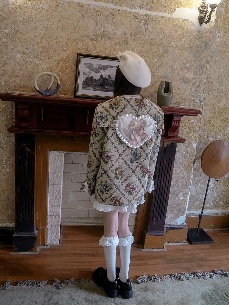 セーラー服 天使のプリントフローラルセーラージャケット