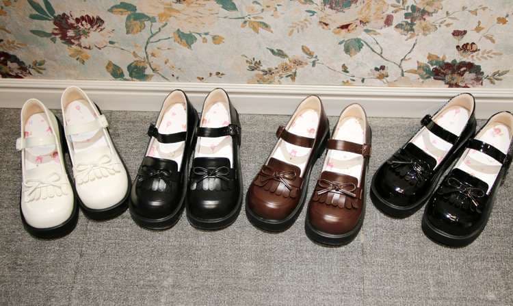 セーラー服 セーラーリボン付きメリージェーンシューズ