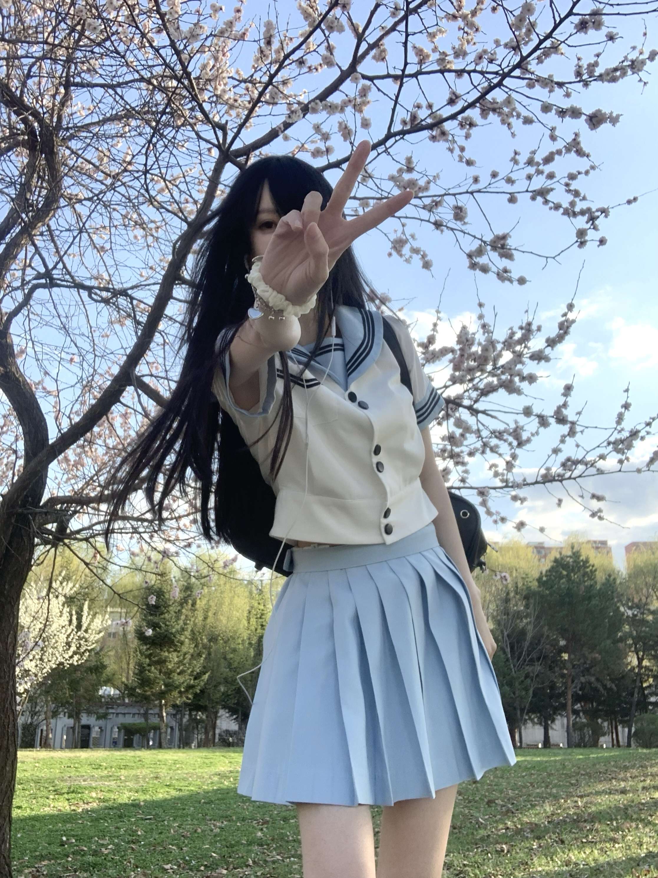セーラー服 春風 ホワイト&ライトブルー