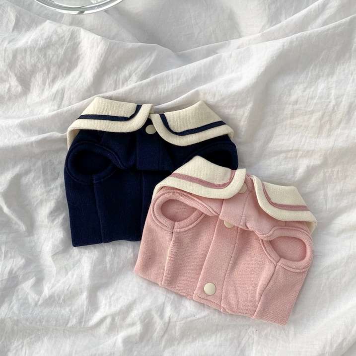 セーラー服 ペット用セーラー風おしゃれニットウェア