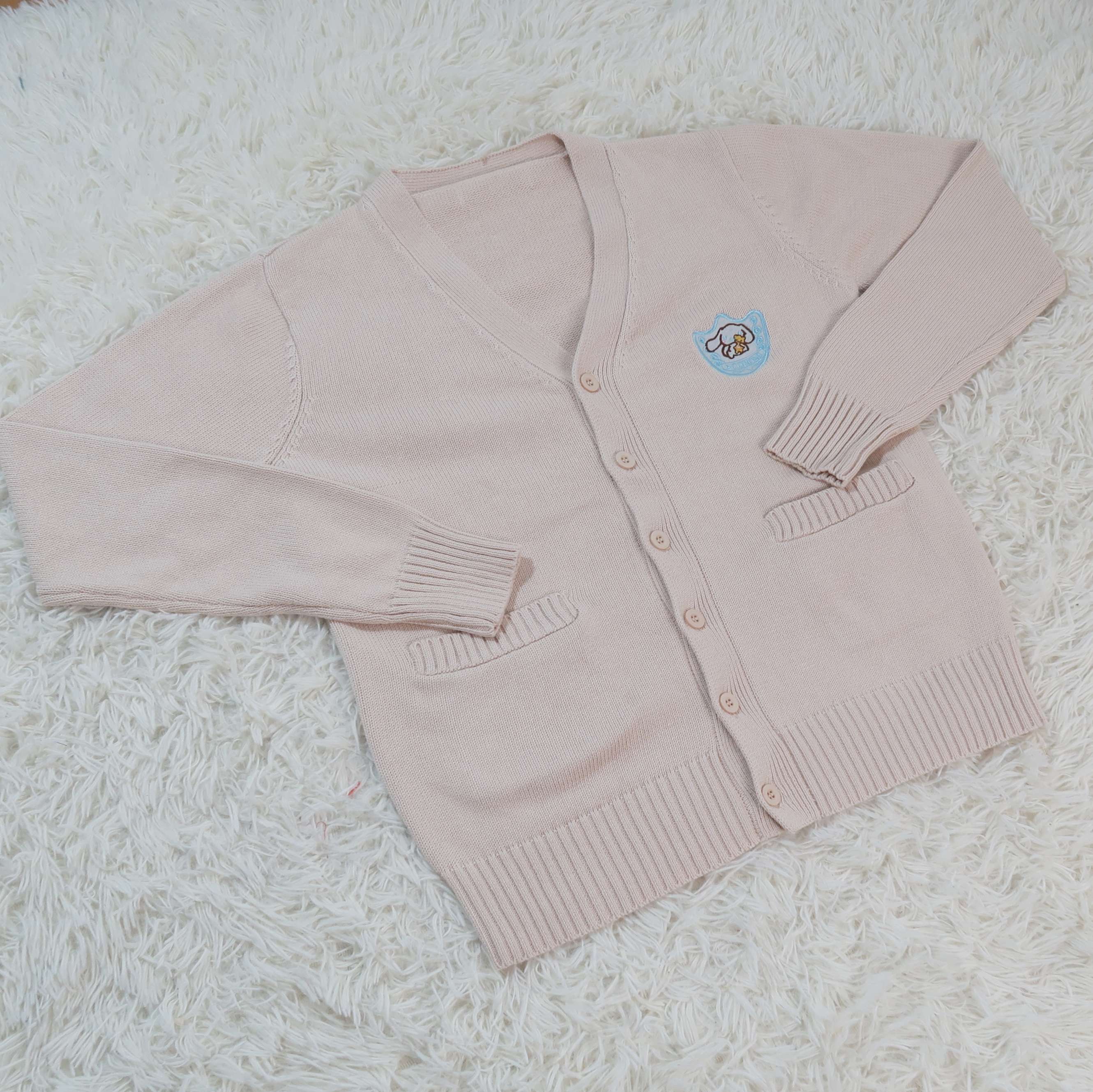 セーラー服 パステルカラー犬刺繍入りカーディガン