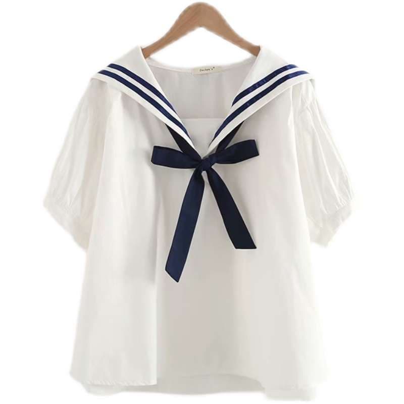 セーラー服 ネイビーセーラーカラー半袖ブラウス