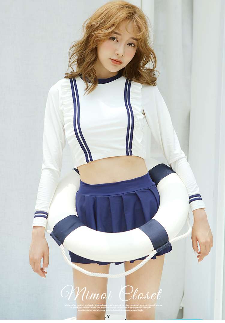 セーラー服 セーラーモチーフ クロップトップ&スカートセット